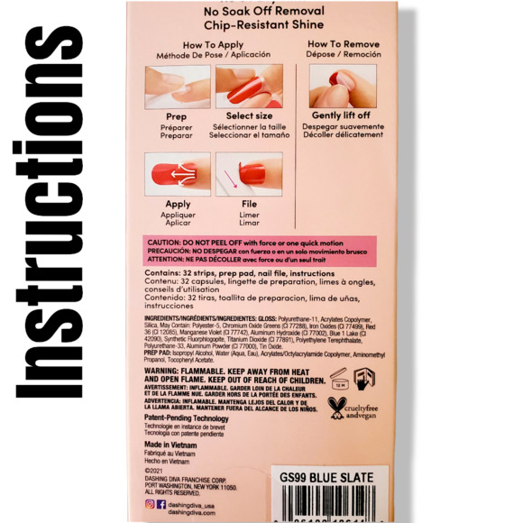 Dashing Diva French Pedicure and Manicure Gel Strips Ultra Shine 14 Day Wear - Picture 4 of 6